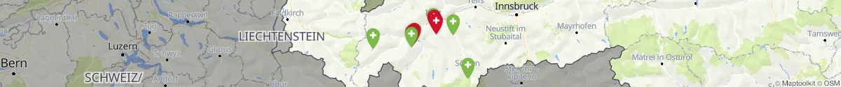 Kartenansicht für Apotheken-Notdienste in der Nähe von Pfunds (Landeck, Tirol)